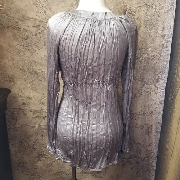 Due Per Due long sleeve silk tunic button down Sz8 - Picture 2 of 4
